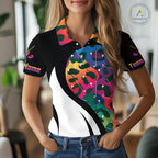 Colorful Rainbow Leopard Golf Polo Shirts Custom Team Golf Shirt Gift For Golf Lovers