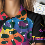Colorful Rainbow Leopard Golf Polo Shirts Custom Team Golf Shirt Gift For Golf Lovers