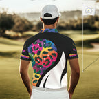Colorful Rainbow Leopard Golf Polo Shirts Custom Team Golf Shirt Gift For Golf Lovers