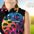 Colorful Rainbow Leopard Golf Sleeveless Polo Shirts Custom Team Golf Shirt Gift For Golf Lovers