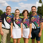 Colorful Rainbow Leopard Golf Polo Shirts Custom Team Golf Shirt Gift For Golf Lovers