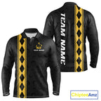 Yellow Argyle Golf Polo Shirt Custom Name Golf Shirt Golf Ball Argyle Golf Team Shirts