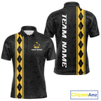 Yellow Argyle Golf Polo Shirt Custom Name Golf Shirt Golf Ball Argyle Golf Team Shirts
