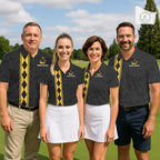 Yellow Argyle Golf Polo Shirt Custom Name Golf Shirt Golf Ball Argyle Golf Team Shirts