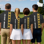 Yellow Argyle Golf Polo Shirt Custom Name Golf Shirt Golf Ball Argyle Golf Team Shirts