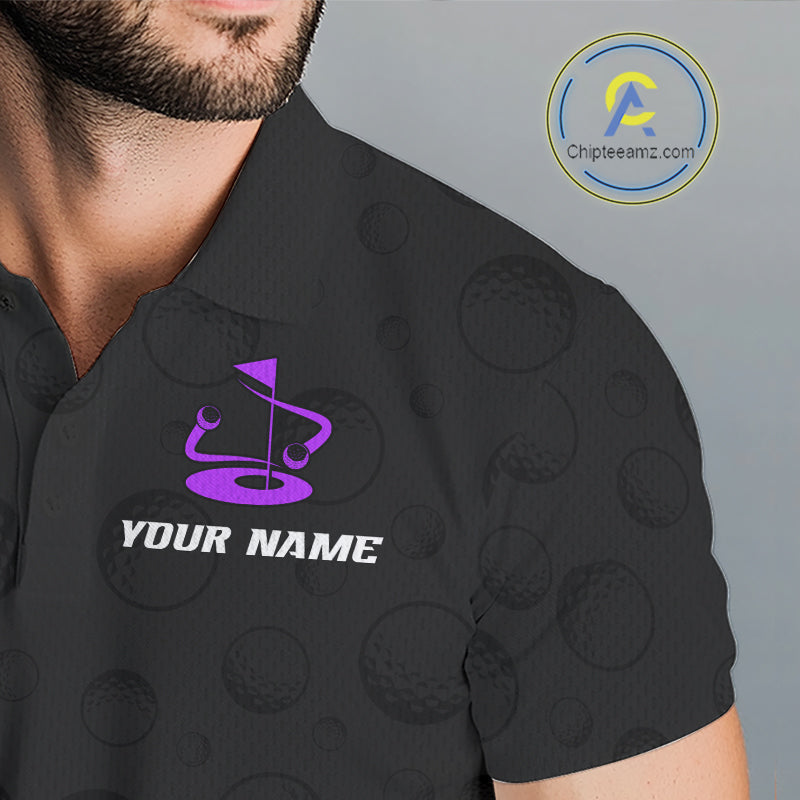Purple Argyle Golf Polo Shirt Custom Name Golf Shirt Golf Ball Argyle Golf Team Shirts