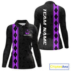 Purple Argyle Golf Polo Shirt Custom Name Golf Shirt Golf Ball Argyle Golf Team Shirts