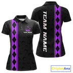 Purple Argyle Golf Polo Shirt Custom Name Golf Shirt Golf Ball Argyle Golf Team Shirts