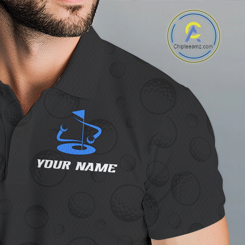 Blue Argyle Golf Polo Shirt Custom Name Golf Shirt Golf Ball Argyle Golf Team Shirts