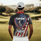 Gun Eagle Golf Polo Shirt Custom Texas Flag Golf Jersey US Flag Patriotic Golf Apparel