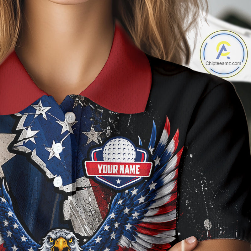 Gun Eagle Golf Polo Shirt Custom Texas Flag Golf Jersey US Flag Patriotic Golf Apparel