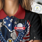 Gun Eagle Golf Polo Shirt Custom Texas Flag Golf Jersey US Flag Patriotic Golf Apparel