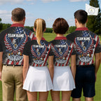 Gun Eagle Golf Polo Shirt Custom Texas Flag Golf Jersey US Flag Patriotic Golf Apparel