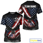 Vintage American Flag Patriotic Pickleball T-Shirt Custom Eagle Pickleball Outfits