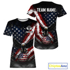 Vintage American Flag Patriotic Pickleball T-Shirt Custom Eagle Pickleball Outfits
