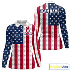 USA Flag Golf Polo Shirt Personalized Navy Argyle Golf Jersey Golf Team Apparel