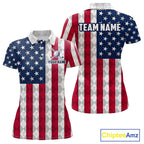 USA Flag Golf Polo Shirt Personalized Navy Argyle Golf Jersey Golf Team Apparel