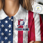 USA Flag Golf Polo Shirt Personalized Navy Argyle Golf Jersey Golf Team Apparel