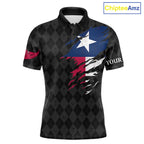 Custom Texas Golf Polo Shirt Personalized State Flag Argyle Golf Shirt Golf Team Jersey