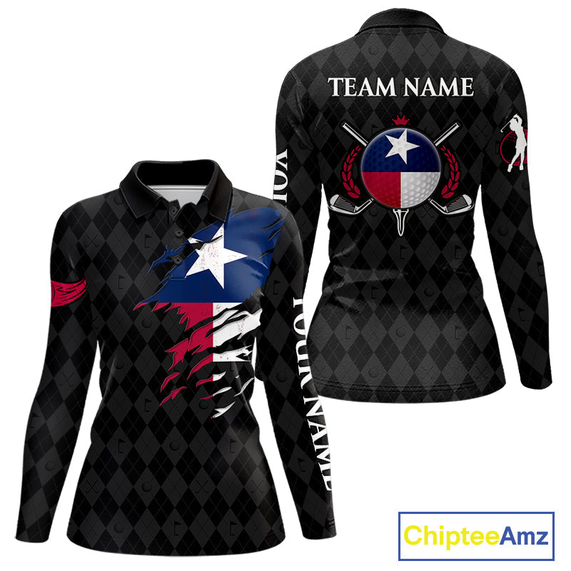 Custom Texas Golf Polo Shirt Personalized State Flag Argyle Golf Shirt Golf Team Jersey