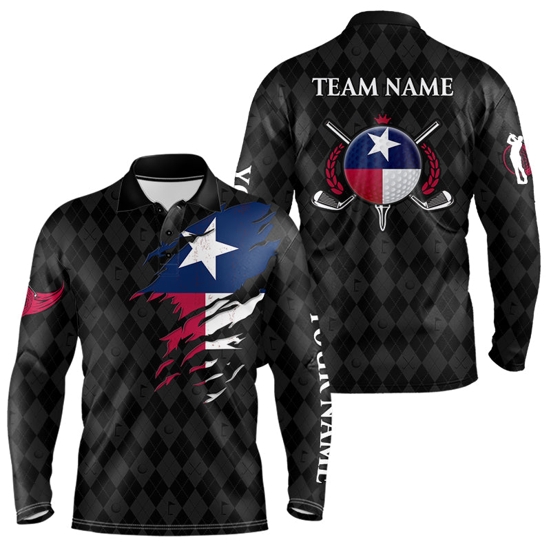 Custom Texas Golf Polo Shirt Personalized State Flag Argyle Golf Shirt Golf Team Jersey
