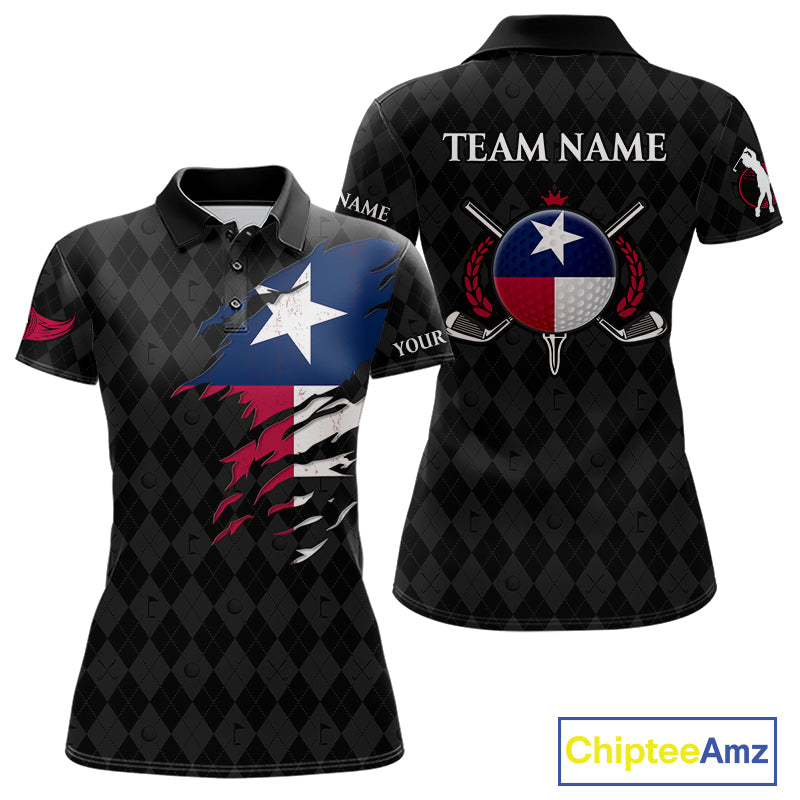 Custom Texas Golf Polo Shirt Personalized State Flag Argyle Golf Shirt Golf Team Jersey