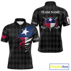 Custom Texas Golf Polo Shirt Personalized State Flag Argyle Golf Shirt Golf Team Jersey
