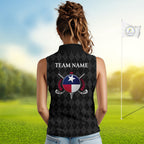 Texas Golf Sleeveless Polo Shirt Personalized State Flag Argyle Golf Shirt Golf Team Jersey