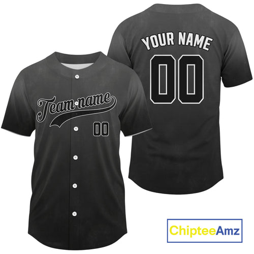 Custom Black Minimalist Baseball Jersey Personalized Classic Baseball Shirt