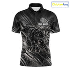Personalized Panther Darts Polo 1/4-Zip Shirt Custom Name Black Claw Scratch Darts Team Jersey