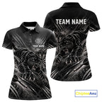 Personalized Panther Darts Polo 1/4-Zip Shirt Custom Name Black Claw Scratch Darts Team Jersey