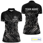 Personalized Panther Darts Polo 1/4-Zip Shirt Custom Name Black Claw Scratch Darts Team Jersey