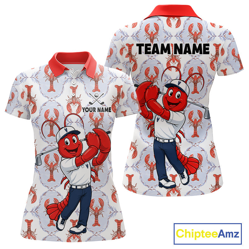 Custom Lobster Golf Polo Shirt Personalized Lobster Golfer Funny Golf Team Jersey