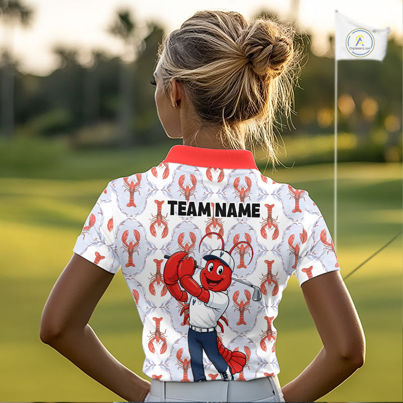 Custom Lobster Golf Polo Shirt Personalized Lobster Golfer Funny Golf Team Jersey