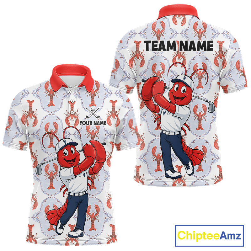 Custom Lobster Golf Polo Shirt Personalized Lobster Golfer Funny Golf Team Jersey