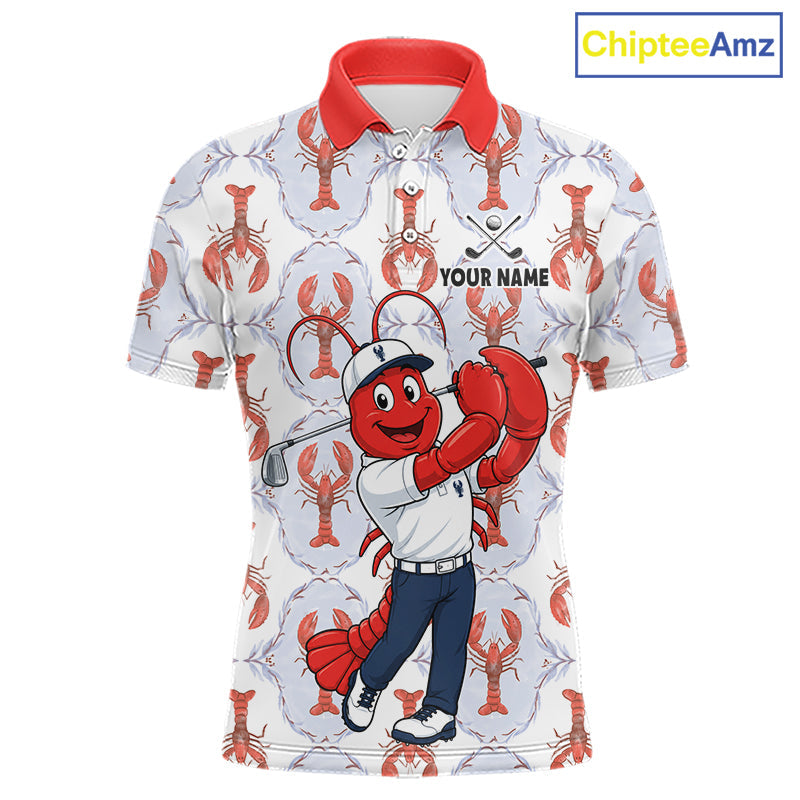 Custom Lobster Golf Polo Shirt Personalized Lobster Golfer Funny Golf Team Jersey