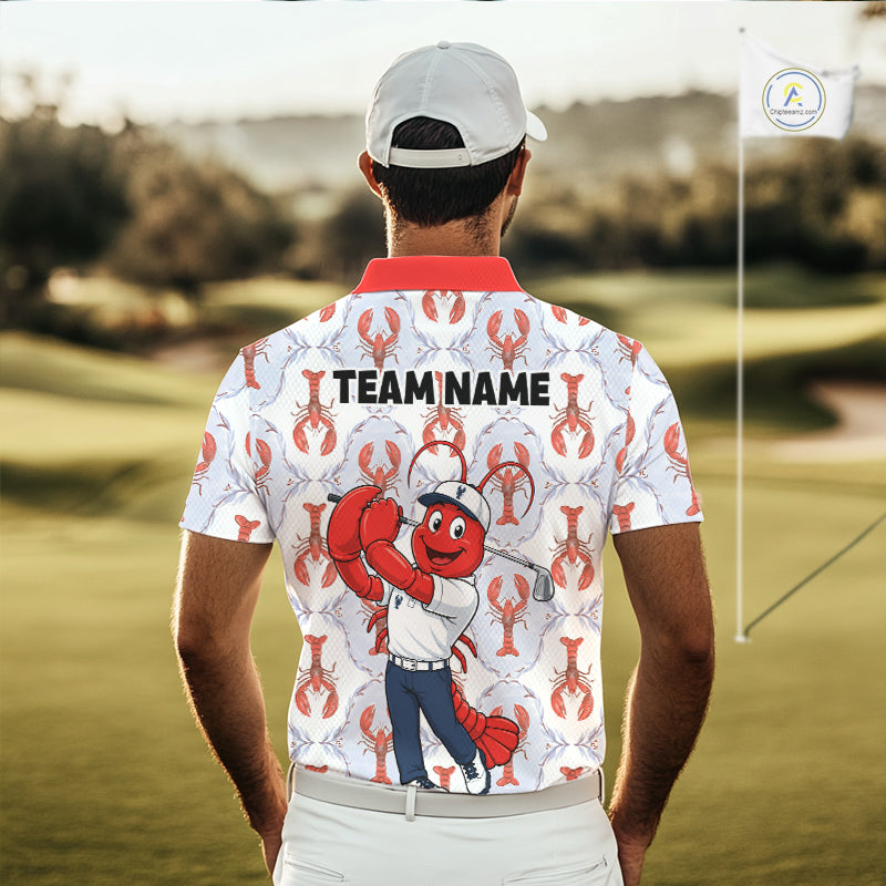Custom Lobster Golf Polo Shirt Personalized Lobster Golfer Funny Golf Team Jersey