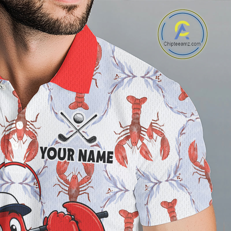 Custom Lobster Golf Polo Shirt Personalized Lobster Golfer Funny Golf Team Jersey