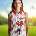 Custom Lobster Sleeveless Golf Polo Shirt Personalized Lobster Golfer Funny Golf Team Jersey