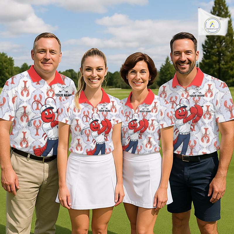 Custom Lobster Golf Polo Shirt Personalized Lobster Golfer Funny Golf Team Jersey