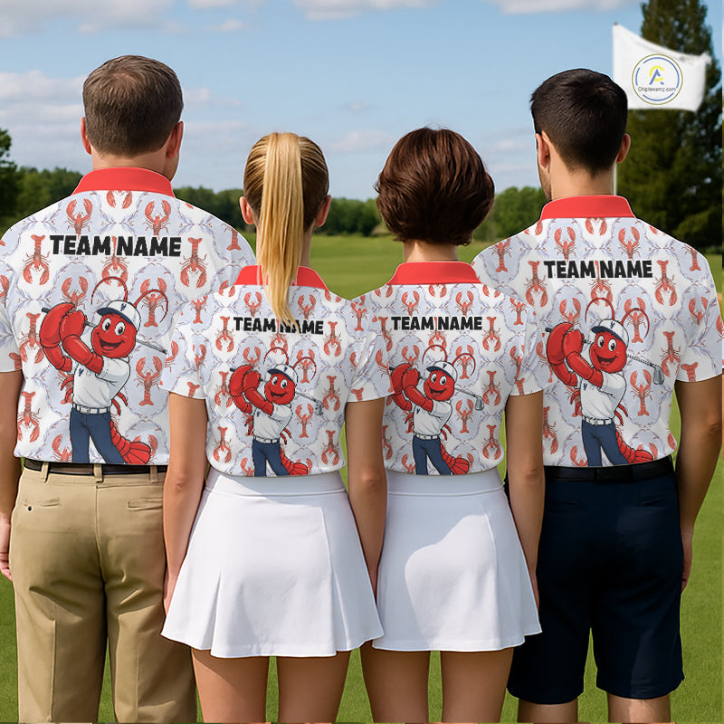 Custom Lobster Golf Polo Shirt Personalized Lobster Golfer Funny Golf Team Jersey