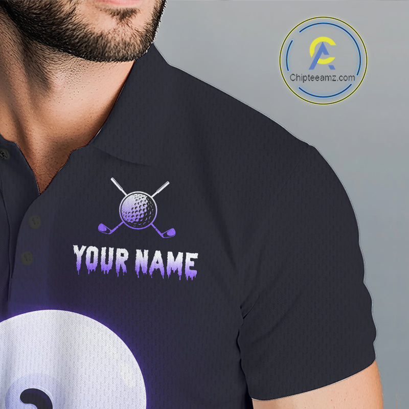 Funny Purple Ghost Golf Polo Shirt Personalized Halloween Golfing Apparel Golf Gift