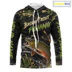 Personalized Brook Trout Performance Fishing Jerseys, Vintage Trout Fish Tournament Fishing Shirts