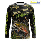 Personalized Brook Trout Performance Fishing Jerseys, Vintage Trout Fish Tournament Fishing Shirts