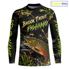 Personalized Brook Trout Performance Fishing Jerseys, Vintage Trout Fish Tournament Fishing Shirts