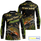 Personalized Brook Trout Performance Fishing Jerseys, Vintage Trout Fish Tournament Fishing Shirts