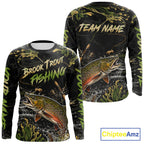 Personalized Brook Trout Performance Fishing Jerseys, Vintage Trout Fish Tournament Fishing Shirts