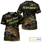 Personalized Brook Trout Performance Fishing Jerseys, Vintage Trout Fish Tournament Fishing Shirts