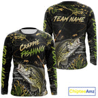 Personalized Crappie Performance Fishing Jerseys, Vintage Crappie Fish Tournament Fishing Shirts