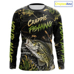 Personalized Crappie Performance Fishing Jerseys, Vintage Crappie Fish Tournament Fishing Shirts